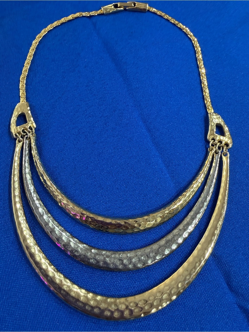 Park Lane Gold & Silver Hammered Statement Necklace